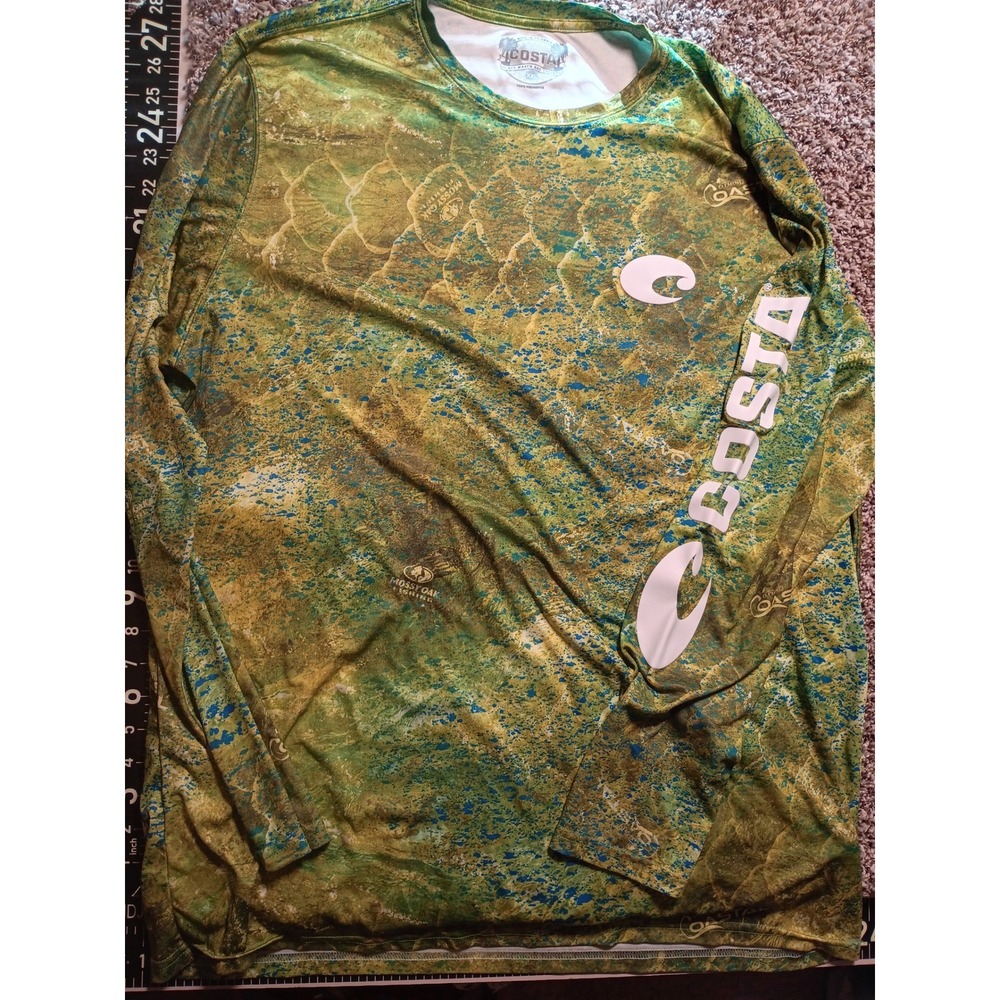 Costa Del Mar Mossy Oak Elements Manta Fishing Shirt Mens XXL Long Sleeve Camo